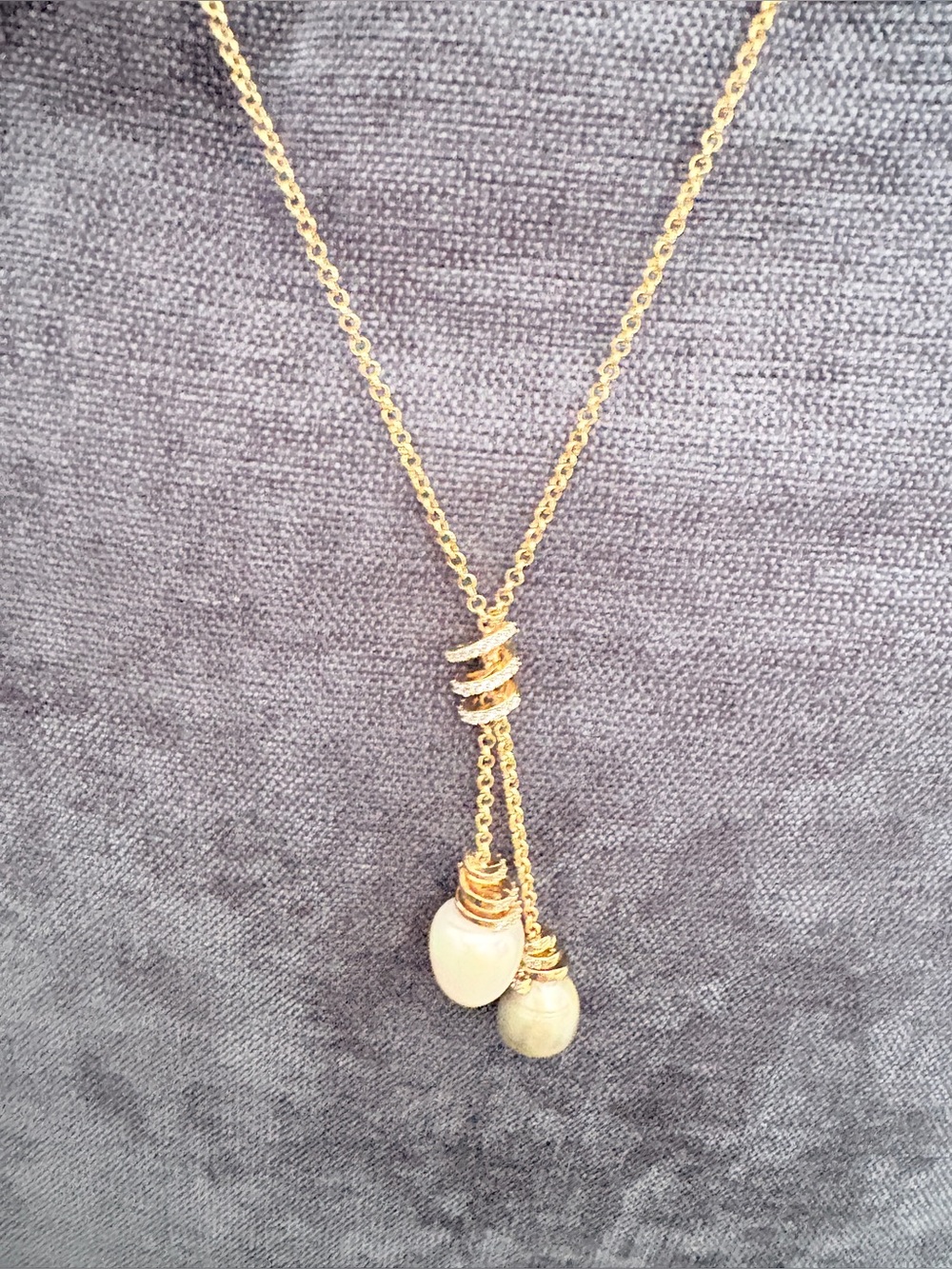 Vintage Gold Southsea Pearl Drop Pendant Necklace - Women Jewelry